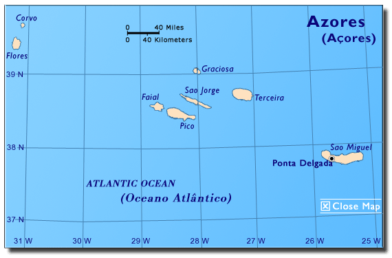 Map of the Azores