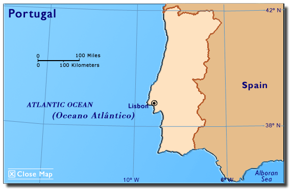 Map of the Portugal